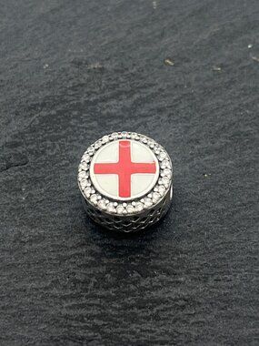 Pandora England Flag Exclusive Charm Sterling Silver Bead Charm Jewelry